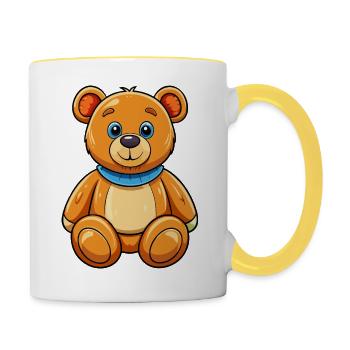 Teddybär - Tasse zweifarbig - Weiß/Gelb - Rechts