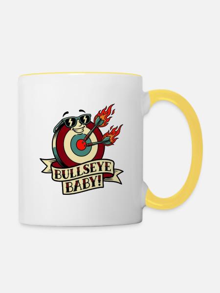 Bullseye Baby - Tasse zweifarbig - Weiß/Gelb