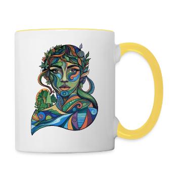 Mother Nature on the Move - Contrasting Mug - white/yellow - Right