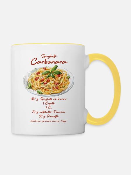 Carbonara - Tasse zweifarbig - Weiß/Gelb
