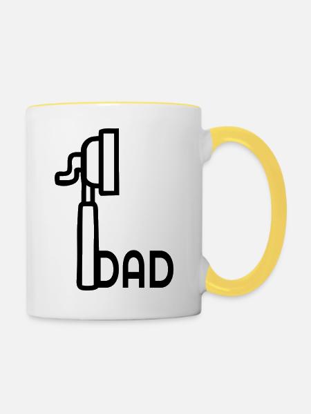 Espresso-Kaffeemaschine-Papa - Tasse zweifarbig - Weiß/Gelb