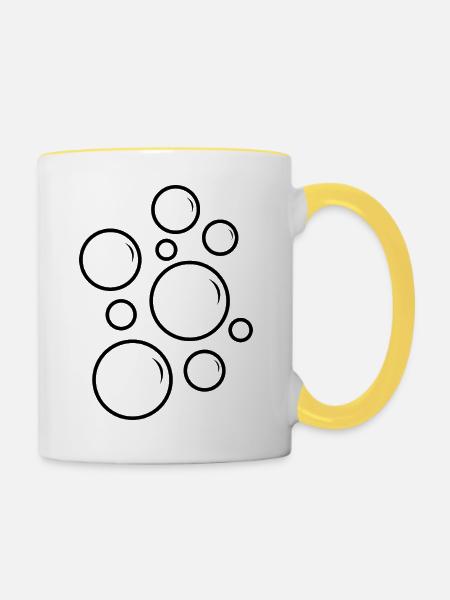 Blase - Tasse zweifarbig - Weiß/Gelb