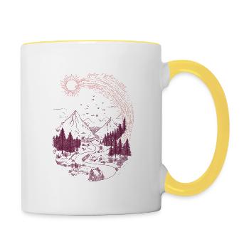 Mountain path Sonnenring - Contrasting Mug - white/yellow - Right