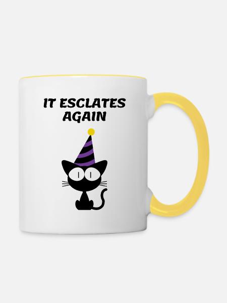 cat - Tasse zweifarbig - Weiß/Gelb