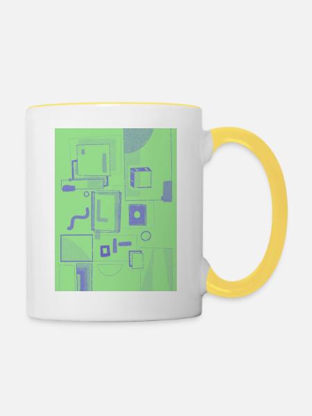 Sprechblasen - Tasse zweifarbig - Weiß/Gelb