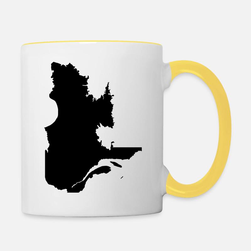 Quebec Map - Contrasting Mug - white/yellow