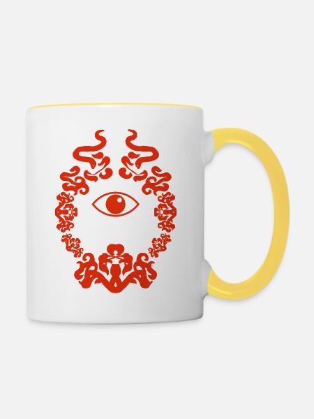 Der Beobachter - Tasse zweifarbig - Weiß/Gelb