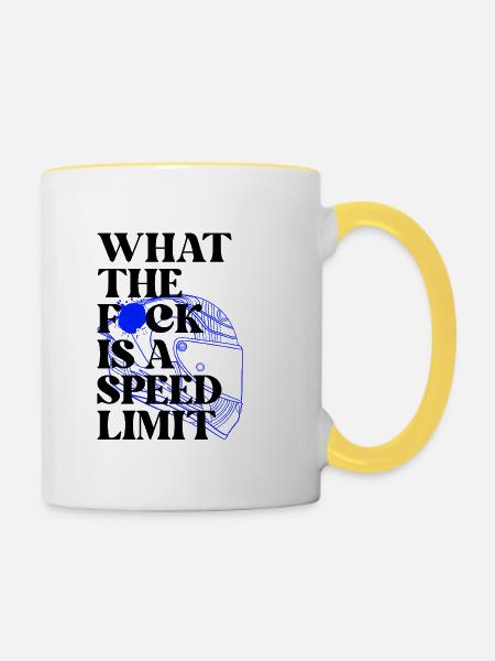 Auto - Tasse zweifarbig - Weiß/Gelb