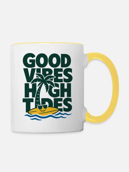 High Tides Sommer - Tasse zweifarbig - Weiß/Gelb