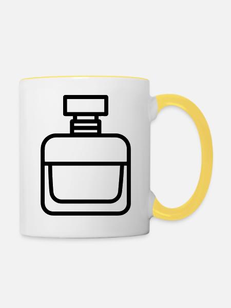 Parfümflasche - Tasse zweifarbig - Weiß/Gelb