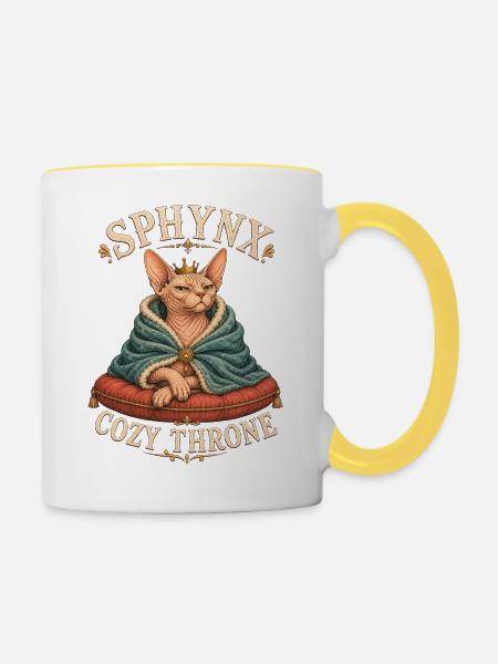 SPHYNX COZY THRONE Katze - Tasse zweifarbig - Weiß/Gelb
