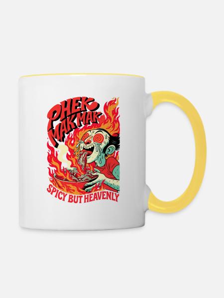Sehr scharf - Tasse zweifarbig - Weiß/Gelb