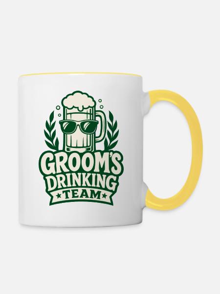 Groom's Drinking Team - Tasse zweifarbig - Weiß/Gelb