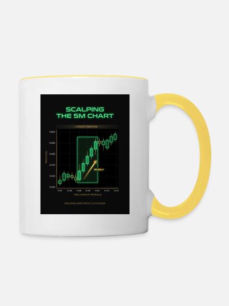 Neon 5M Scalping-Diagramm - Tasse zweifarbig - Weiß/Gelb