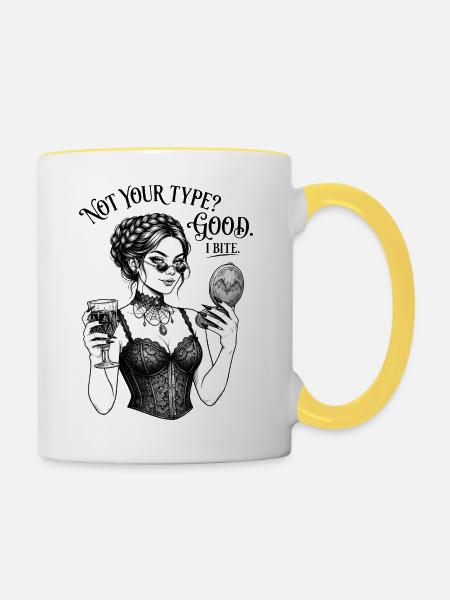 Gothic Tarot Siren - Tasse zweifarbig - Weiß/Gelb