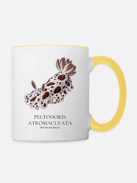 Peltodoris atromaculata – Fleckige Meeresschönheit - Tasse zweifarbig - Weiß/Gelb