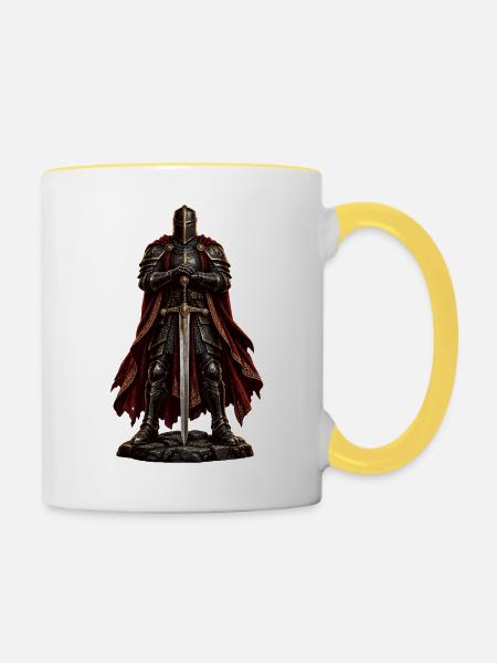 Ritter der Dunkelroten Klinge - Tasse zweifarbig - Weiß/Gelb