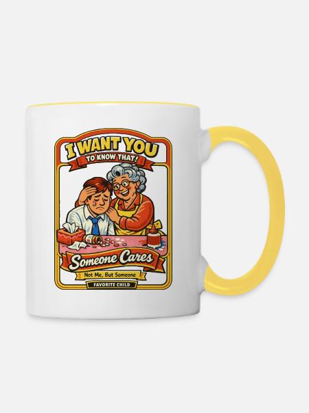 Lustiger Schwiegersohn Schwiegermutter - Tasse zweifarbig - Weiß/Gelb