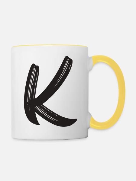 K - Tasse zweifarbig - Weiß/Gelb