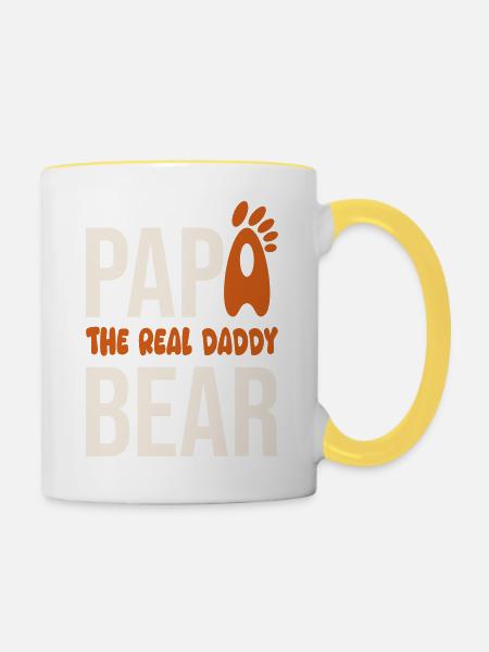 Papa Bear: El Real Daddy - Tasse zweifarbig - Weiß/Gelb
