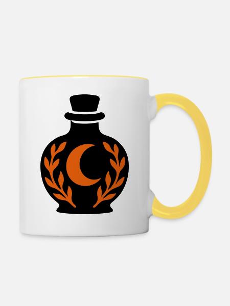 Halbmond Zaubertrank Icon - Tasse zweifarbig - Weiß/Gelb