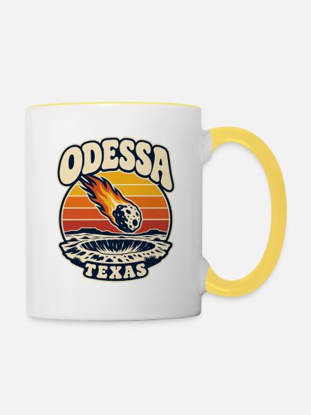 Texas Odessa Meteor Sunset - Tasse zweifarbig - Weiß/Gelb