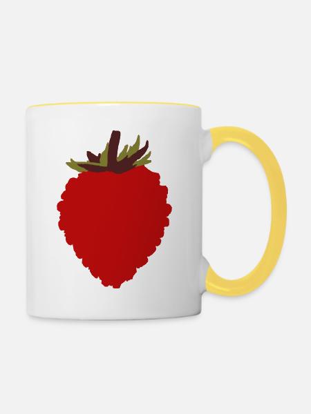 Wild Strawberry - Tasse zweifarbig - Weiß/Gelb