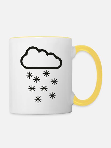 Schnee - Tasse zweifarbig - Weiß/Gelb