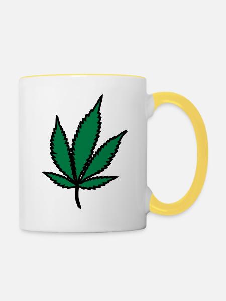gras - Tasse zweifarbig - Weiß/Gelb