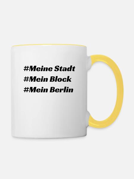 Berlin - Tasse zweifarbig - Weiß/Gelb