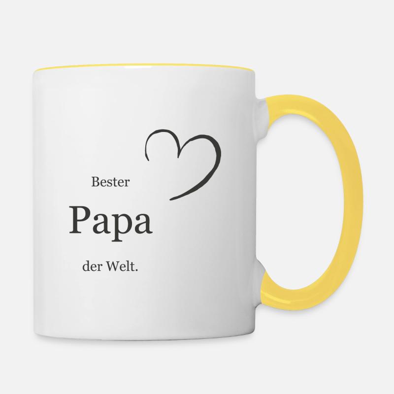 Meilleur papa du monde - Mug contrasté - blanc/jaune