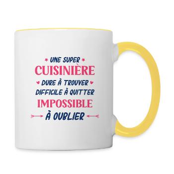 Super cuisinière - Mug contrasté - blanc/jaune - Droite