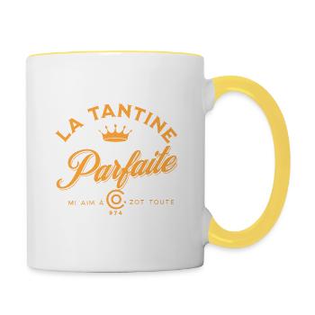 La Tantine Parfaite... - Mug contrasté - blanc/jaune - Droite