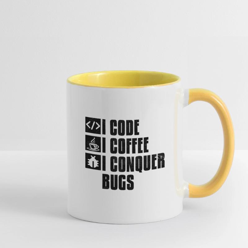 Café Codage Programmeur Codeur Développeur Nerd Coff Mug contrasté