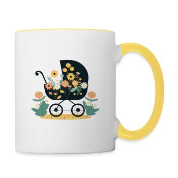 Flowery stroller 5 - Contrasting Mug - white/yellow - Right