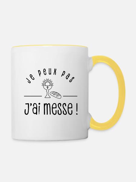 JE PEUX PAS J'AI MESSE - Mug contrasté - blanc/jaune