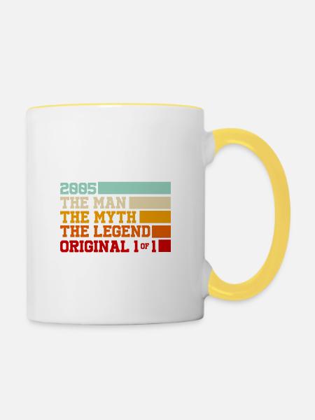 2005 Legend Mythical Man Original - Tasse zweifarbig - Weiß/Gelb