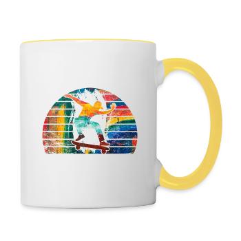 Skateboard Freestyle - Contrasting Mug - white/yellow - Right