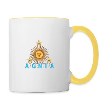 Argentinien 3 Sterne - Tasse zweifarbig - Weiß/Gelb - Rechts