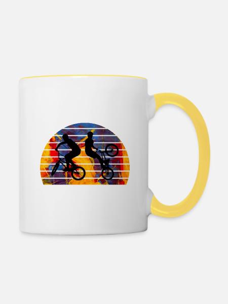 BMX - Tasse zweifarbig - Weiß/Gelb