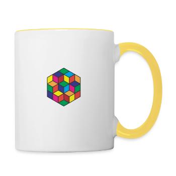 Abstract - Contrasting Mug - white/yellow - Right