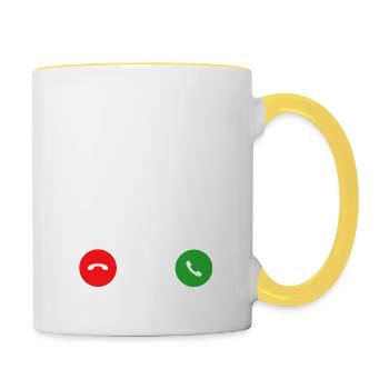 Bagger Maschinenführer Arbeit Beruf Job Gala bau - Tasse zweifarbig - Weiß/Gelb - Rechts