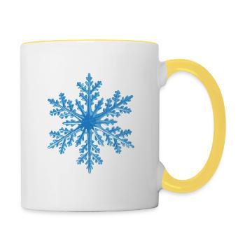 flocon de neige - Mug contrasté - blanc/jaune - Droite