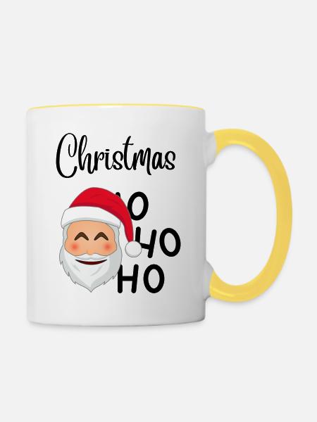 Christmas HoHoHo - Tasse zweifarbig - Weiß/Gelb