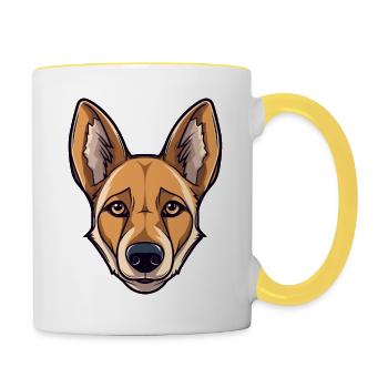 Conception de chien mignon pour les propriétaires de chiens - Mug contrasté - blanc/jaune - Droite