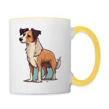 Conception de chien mignon pour les propriétaires de chiens - Mug contrasté - blanc/jaune - Droite