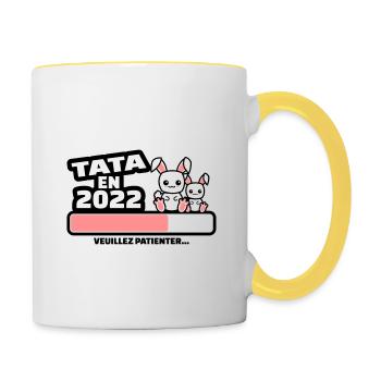 tata en 2022 annonce grossesse tata - Mug contrasté - blanc/jaune - Droite