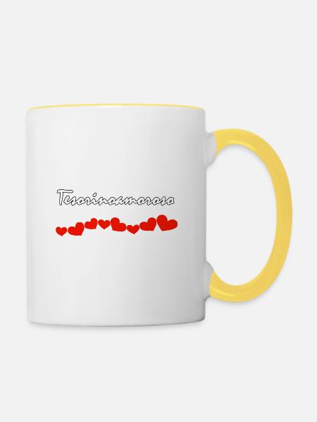 LIEBESTEMPERAMENT - Tasse zweifarbig - Weiß/Gelb