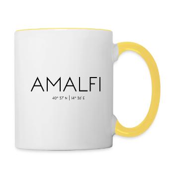 Amalfi, Italy, Salerno, Campania, Mediterranean Sea - Contrasting Mug - white/yellow - Right