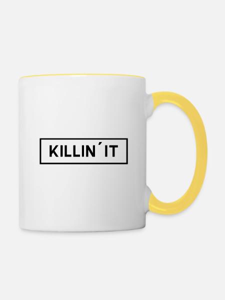 KILLIN` IT - Tasse zweifarbig - Weiß/Gelb